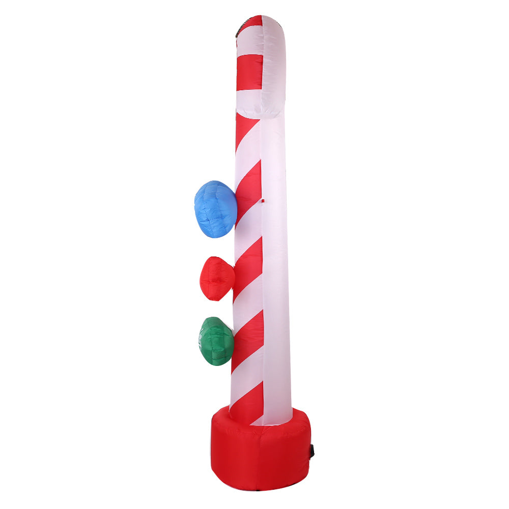 Jingle Jollys Christmas Inflatable Candy Pole 2.4M Lights Outdoor Decorations - Christmas Outlet Online