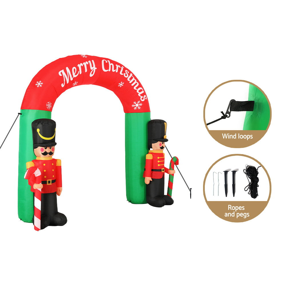 Jingle Jollys Christmas Inflatable Nutcracker Archway 3M Outdoor Decorations - Christmas Outlet Online