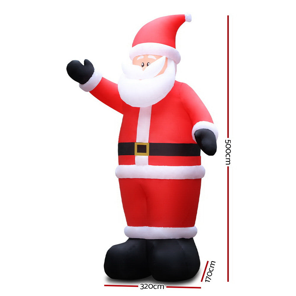 Jingle Jollys 5M Christmas Inflatable Santa Decorations Outdoor Air-Power Light - Christmas Outlet Online