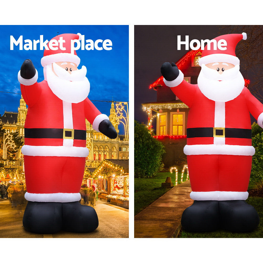 Jingle Jollys 5M Christmas Inflatable Santa Decorations Outdoor Air-Power Light - Christmas Outlet Online