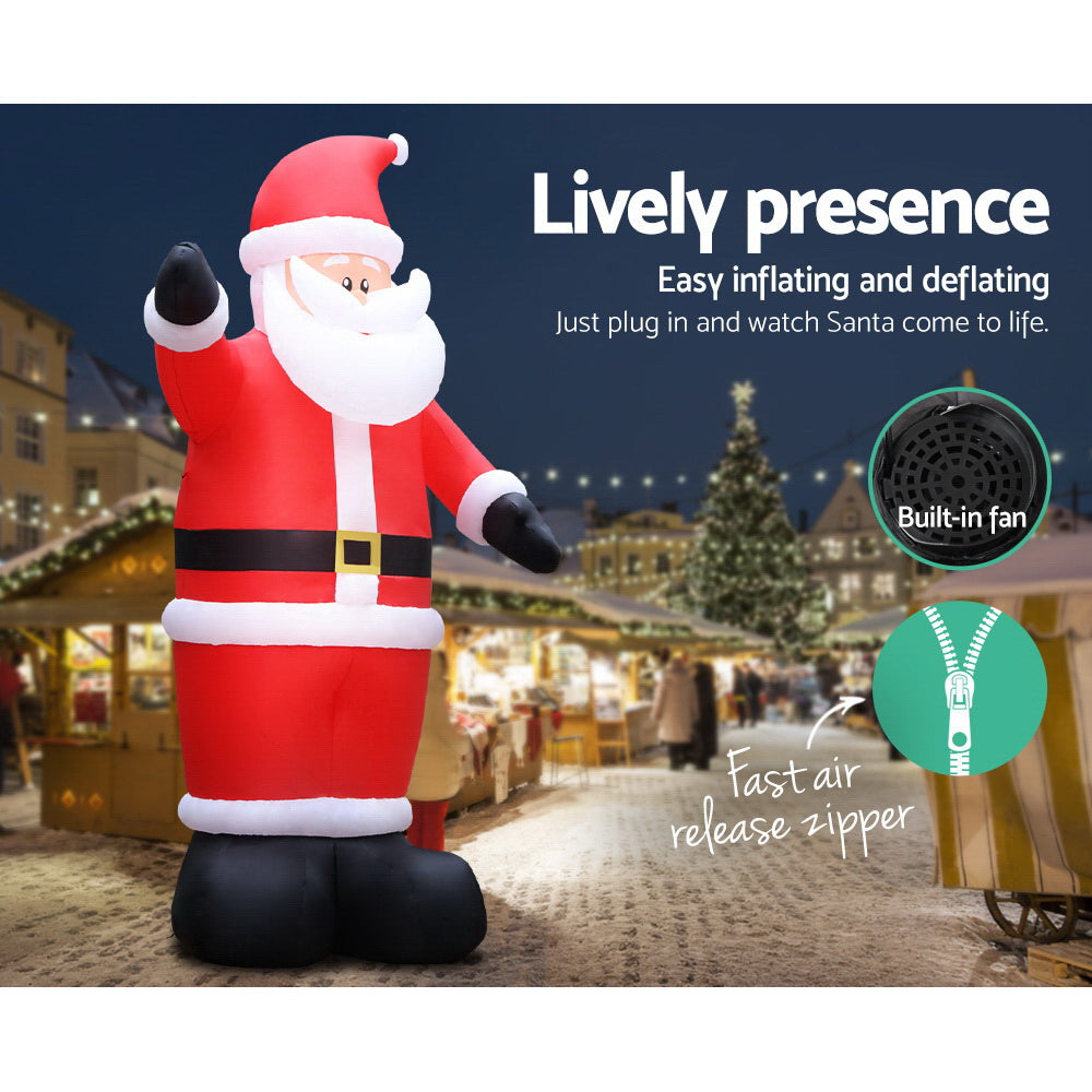 Jingle Jollys 5M Christmas Inflatable Santa Decorations Outdoor Air-Power Light - Christmas Outlet Online