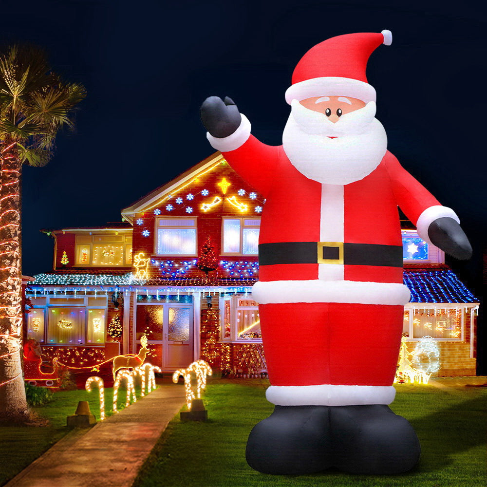 Jingle Jollys 5M Christmas Inflatable Santa Decorations Outdoor Air-Power Light - Christmas Outlet Online