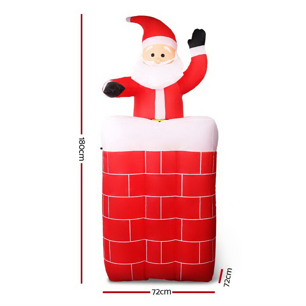 Jingle Jollys Christmas Inflatable Pop Up Santa 1.8M OutdoorDecorations Lights - Christmas Outlet Online