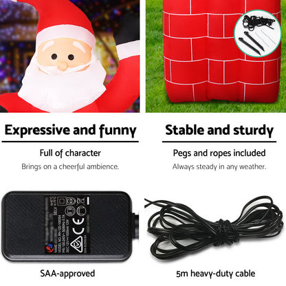 Jingle Jollys Christmas Inflatable Pop Up Santa 1.8M OutdoorDecorations Lights - Christmas Outlet Online