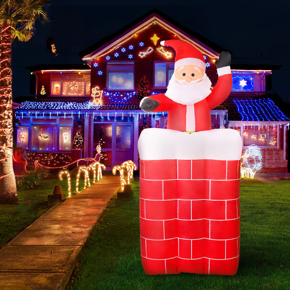 Jingle Jollys Christmas Inflatable Pop Up Santa 1.8M OutdoorDecorations Lights - Christmas Outlet Online