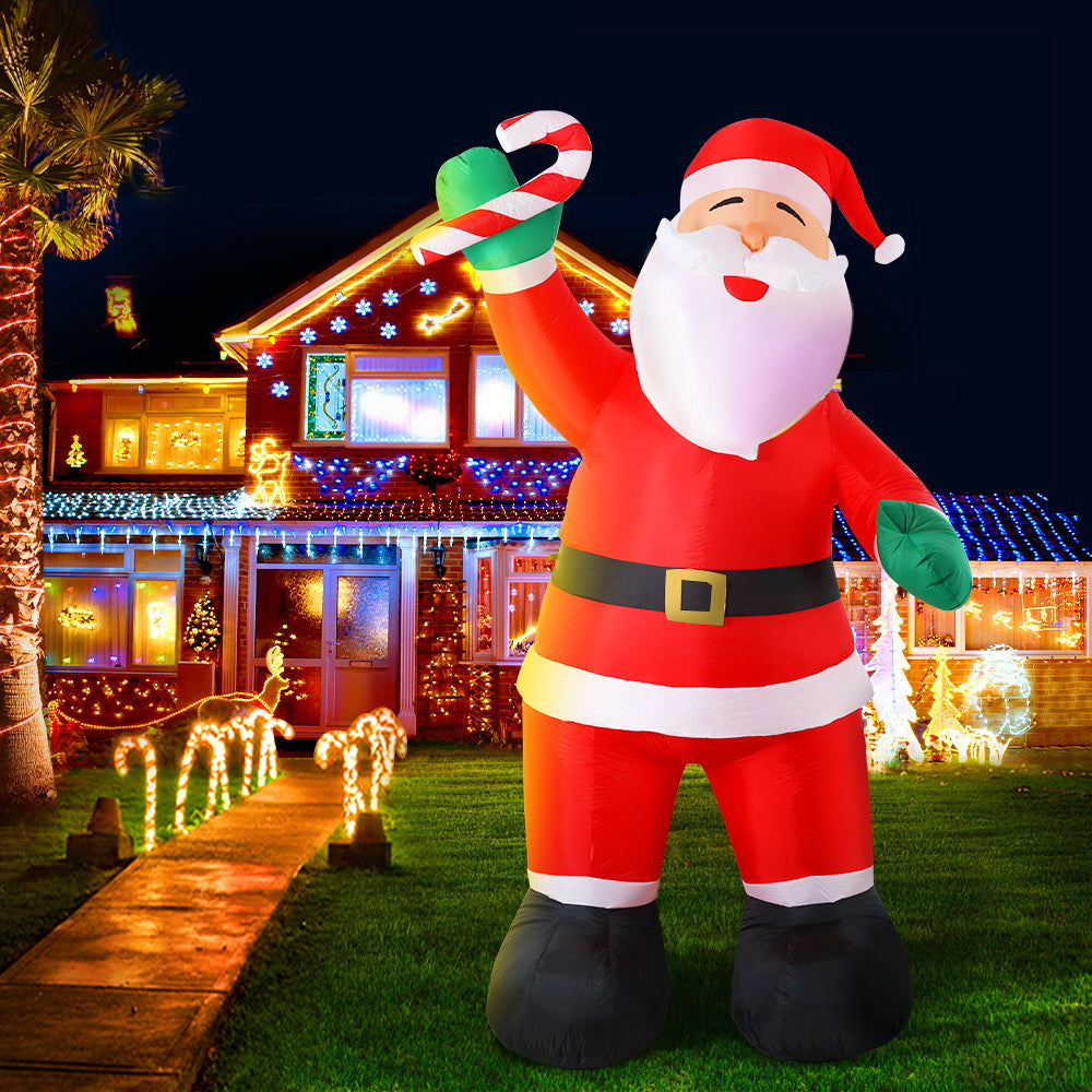 Jingle Jollys Christmas Inflatable Santa 3M Xmas Outdoor Decorations LED Lights - Christmas Outlet Online