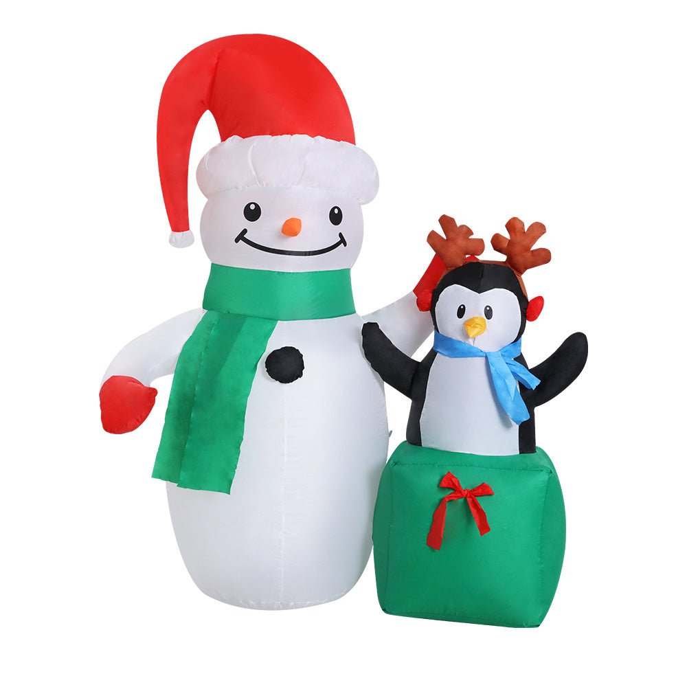 Jingle Jollys Christmas Inflatable Snowman 1.8M Lights LED Outdoor Decorations - Christmas Outlet Online