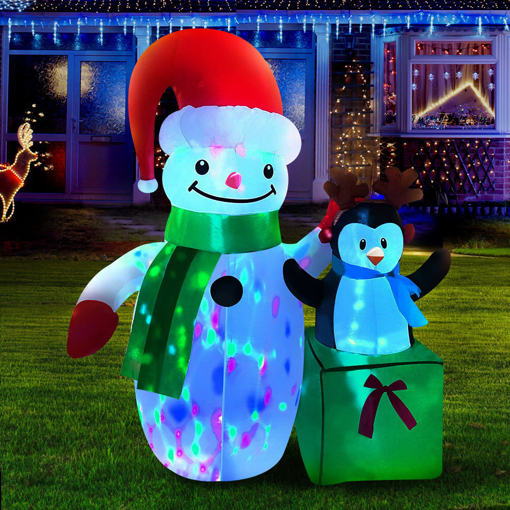 Jingle Jollys Christmas Inflatable Snowman 1.8M Lights LED Outdoor Decorations - Christmas Outlet Online