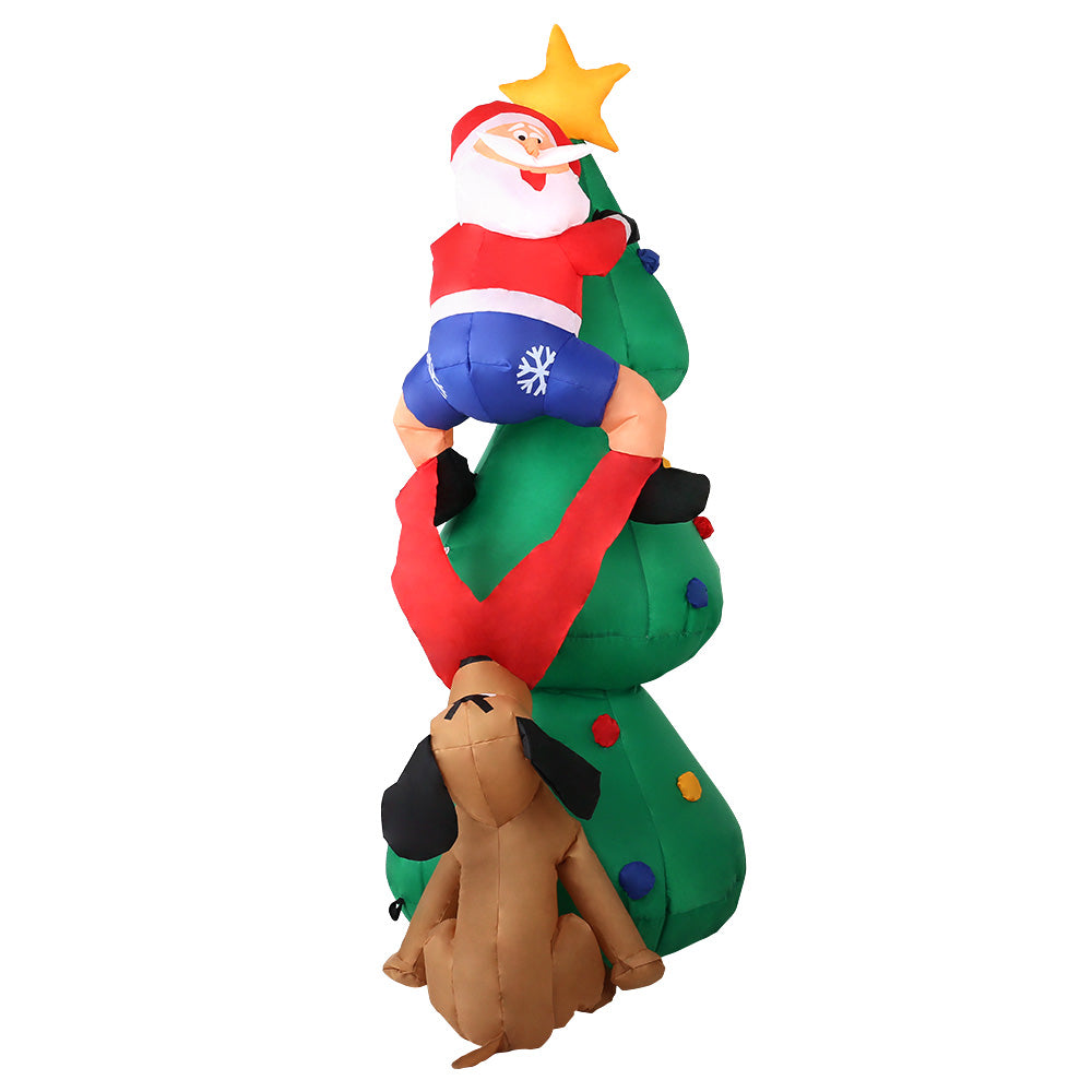 Jingle Jollys Christmas Inflatable Santa Tree 1.8M Lights Outdoor Decorations - Christmas Outlet Online