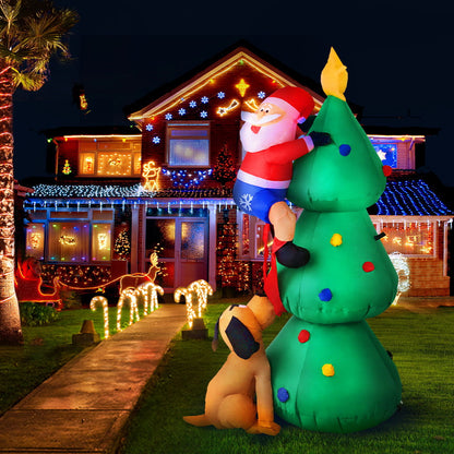 Jingle Jollys Christmas Inflatable Santa Tree 1.8M Lights Outdoor Decorations - Christmas Outlet Online