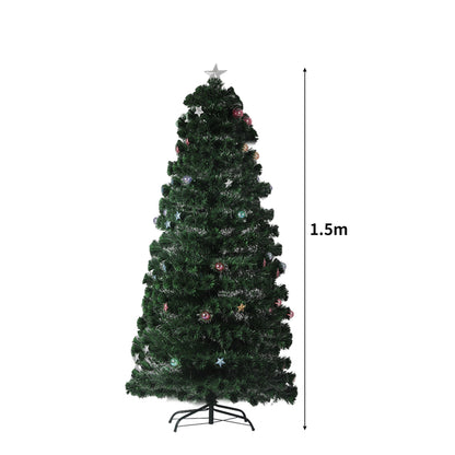 SANTACO Christmas Tree 1.5M 5Ft Xmas Decorations Fibre Optic Multicolour Lights - Christmas Outlet Online