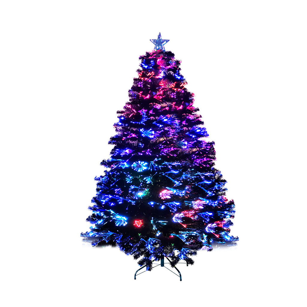 SANTACO Christmas Tree 1.8M 6Ft Xmas Decorations Fibre Optic Multicolour Lights - Christmas Outlet Online