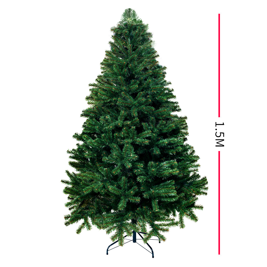 SANTACO Christmas Tree 1.5M 5Ft Xmas Home Garden Decor Warm LED Lights - Christmas Outlet Online