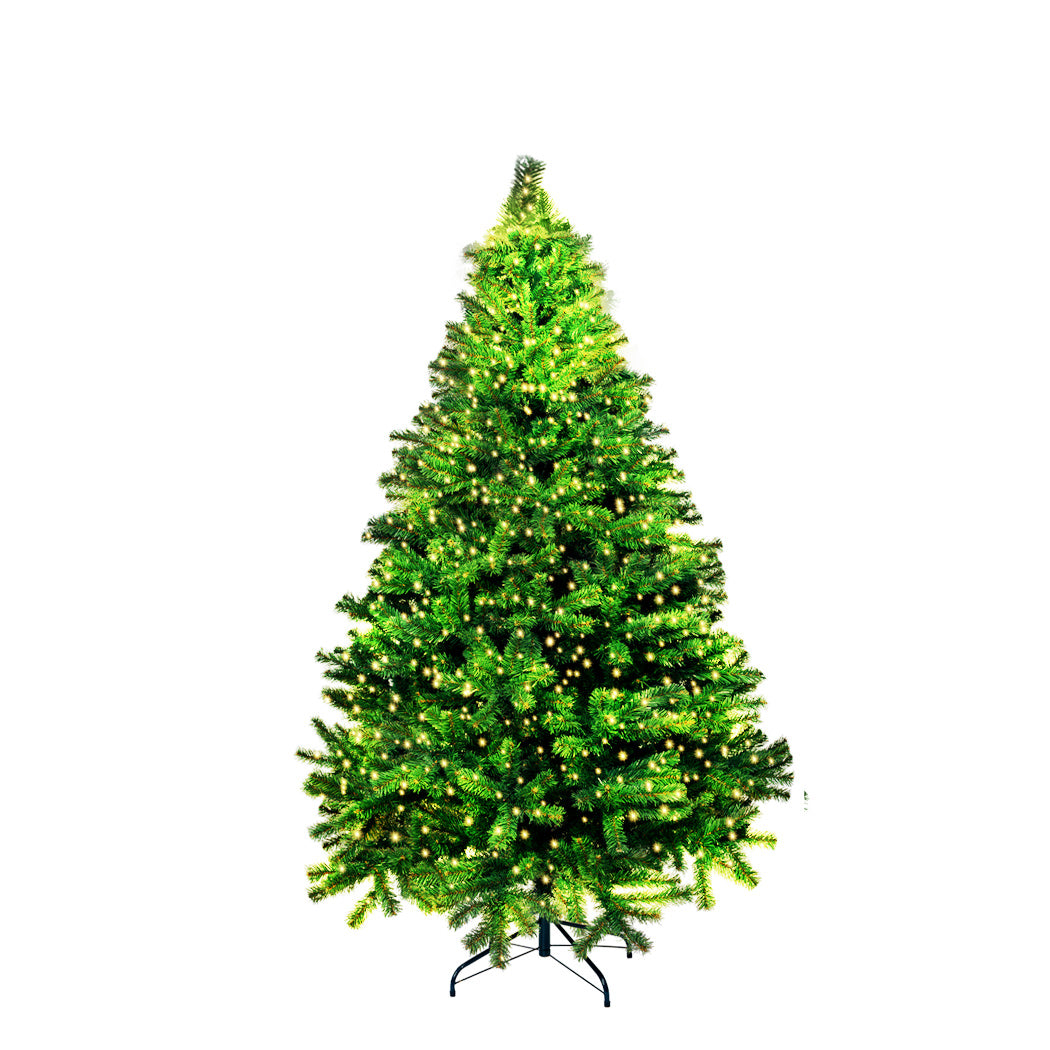 SANTACO Christmas Tree 2.4M 8Ft Xmas Home Garden Decor Warm LED Lights - Christmas Outlet Online