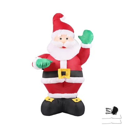 Santaco Inflatable Christmas Decor Waving Santa 1.35M LED Lights Xmas Party - Christmas Outlet Online