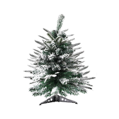 Santaco Christmas Tree 0.6M 2Ft Fairy Lights Snow Flocked Xmas Ornaments Decor - Christmas Outlet Online