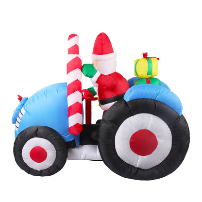 Santaco Inflatable Christmas Decor Tractor Santa 1.4M LED Lights Xmas Party - Christmas Outlet Online