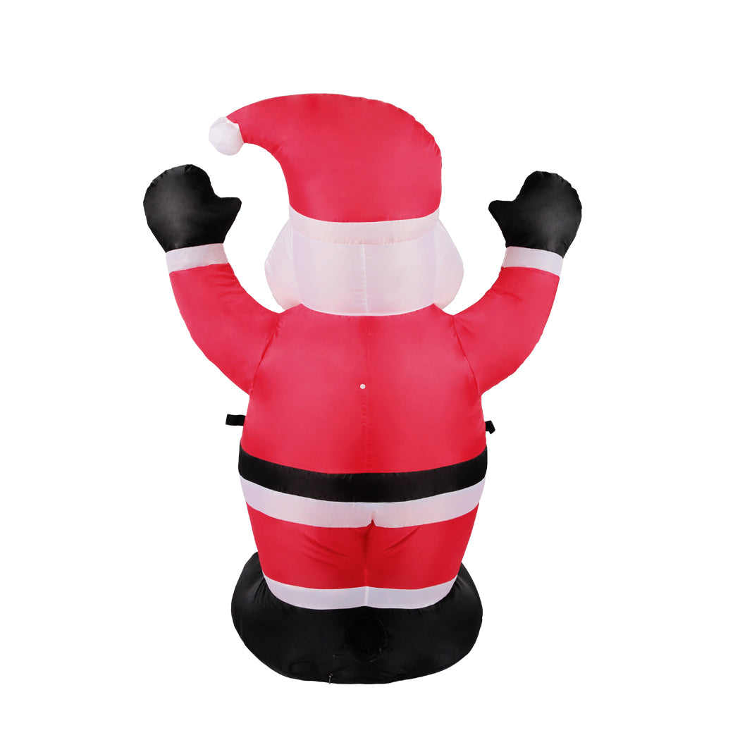 Santaco Inflatable Christmas Decor Cheerful Santa 1.2M LED Lights Xmas Party - Christmas Outlet Online