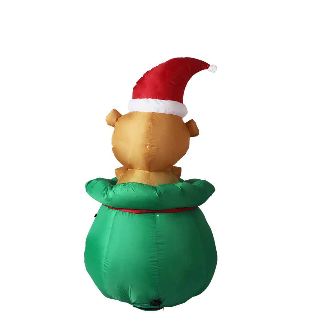 Santaco Inflatable Christmas Decorations Bubbly Bear 1.5M LED Lights Xmas Party - Christmas Outlet Online