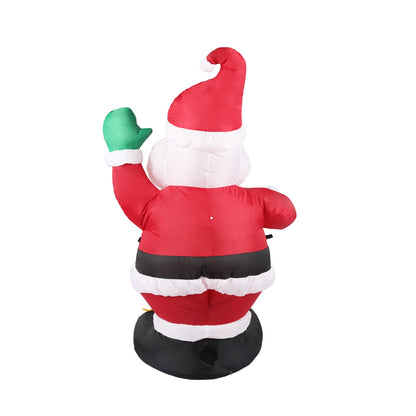 Santaco Inflatable Christmas Decor Waving Santa 1.35M LED Lights Xmas Party - Christmas Outlet Online