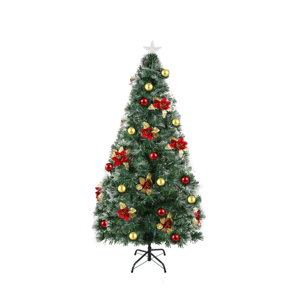 Santaco Christmas Tree 1.8M 6Ft Xmas Decorations Fibre Optic Multicolour Lights - Christmas Outlet Online