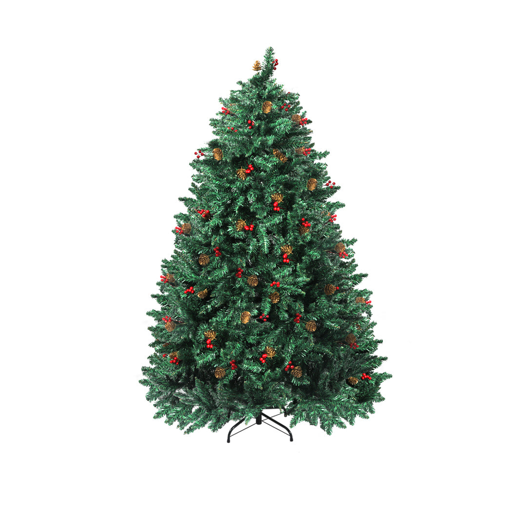 Santaco Christmas Tree 2.1M 7Ft Pinecone Decorated Xmas Home Garden Decorations - Christmas Outlet Online