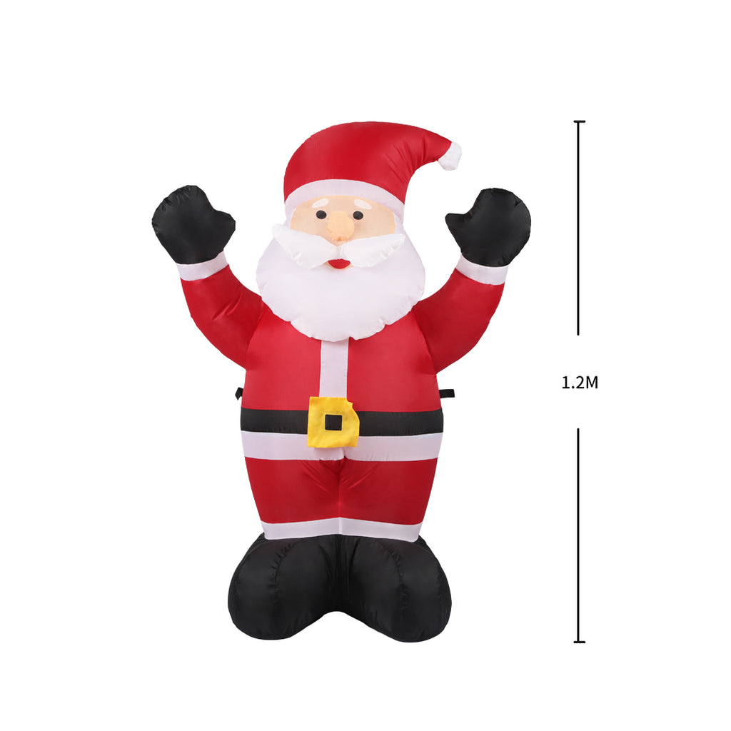 Santaco Inflatable Christmas Decor Cheerful Santa 1.2M LED Lights Xmas Party - Christmas Outlet Online