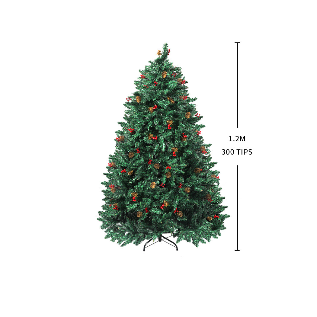 Santaco Christmas Tree 1.2M 4Ft Pinecone Decorated Xmas Home Garden Decorations - Christmas Outlet Online