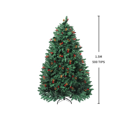 Santaco Christmas Tree 1.5M 5Ft Pinecone Decorated Xmas Home Garden Decorations - Christmas Outlet Online