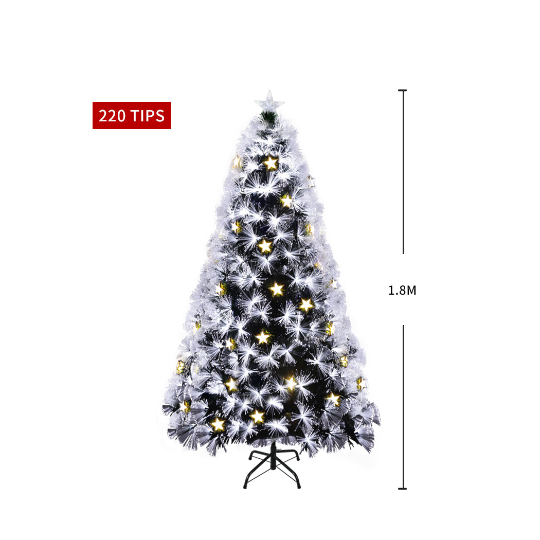 Santaco Christmas Tree 1.8M 6Ft Xmas Decorations Fibre Optic Multicolour Lights - Christmas Outlet Online