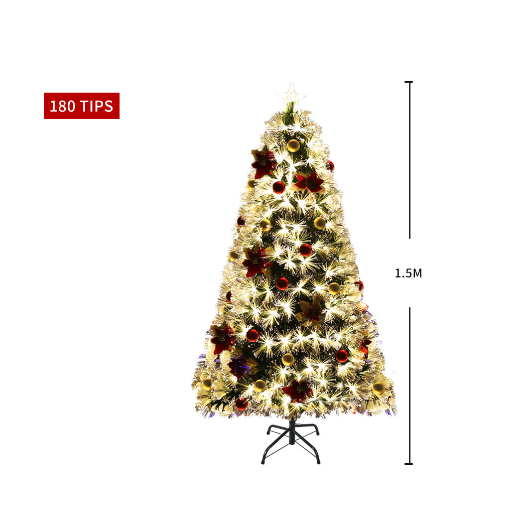 Santaco Christmas Tree 1.5M 5Ft Xmas Decorations Fibre Optic Multicolour Lights - Christmas Outlet Online