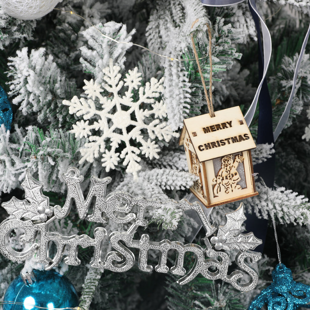 Santaco Christmas Tree 1.2M 4Ft Fairy Lights Snow Flocked Xmas Ornaments Decor - Christmas Outlet Online