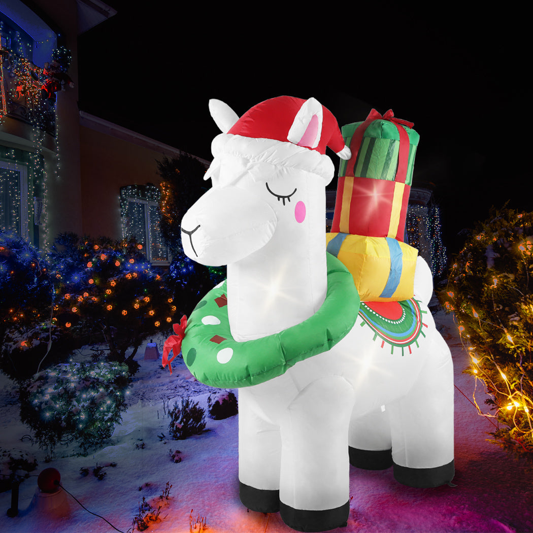 Santaco Inflatable Christmas Decor Christmas Llama 1.5M LED Lights Xmas Party - Christmas Outlet Online