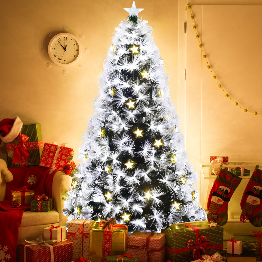 Santaco Christmas Tree 2.1M 7Ft Xmas Decorations Fibre Optic Multicolour Lights - Christmas Outlet Online